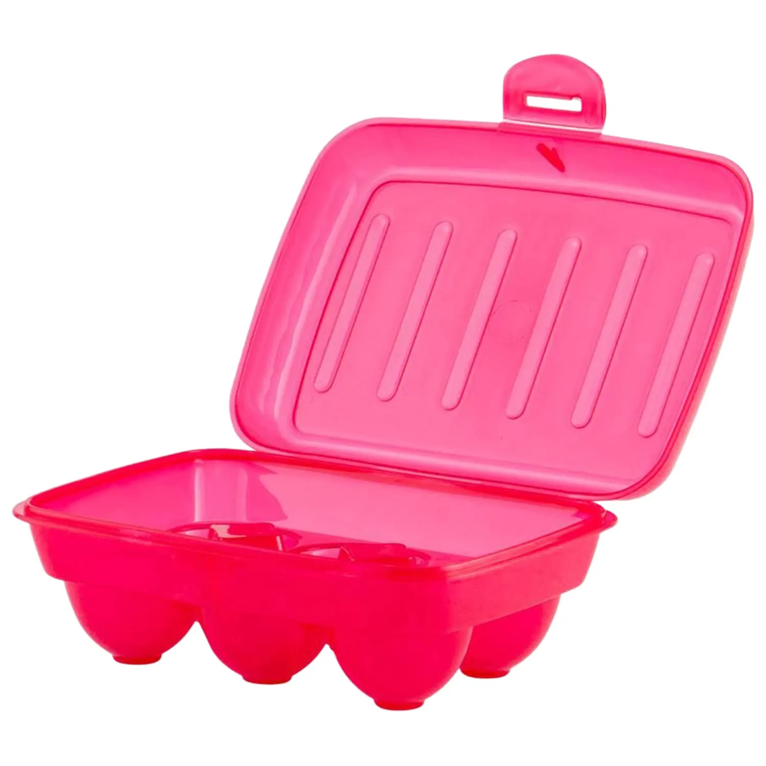 Kuber Industries Portable Food Grade Plastic Egg Holder/Storage Box for 6 Pieces Egg (Pink)-46KKM0149, Standard