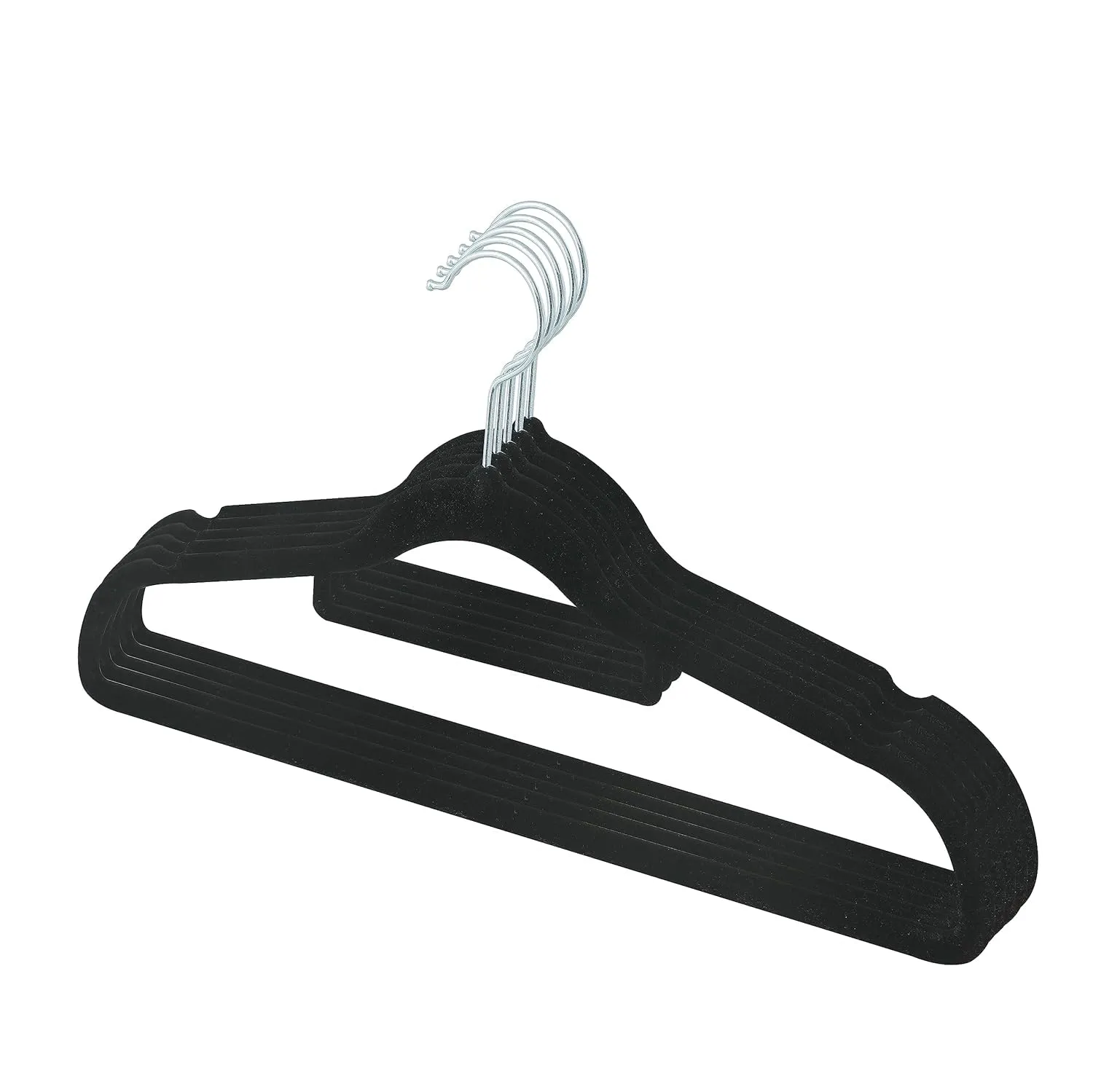 Kuber IndustriesVelvet Cloth Hanger Set of 30 with Chromed Plated Steel Hook (Black)