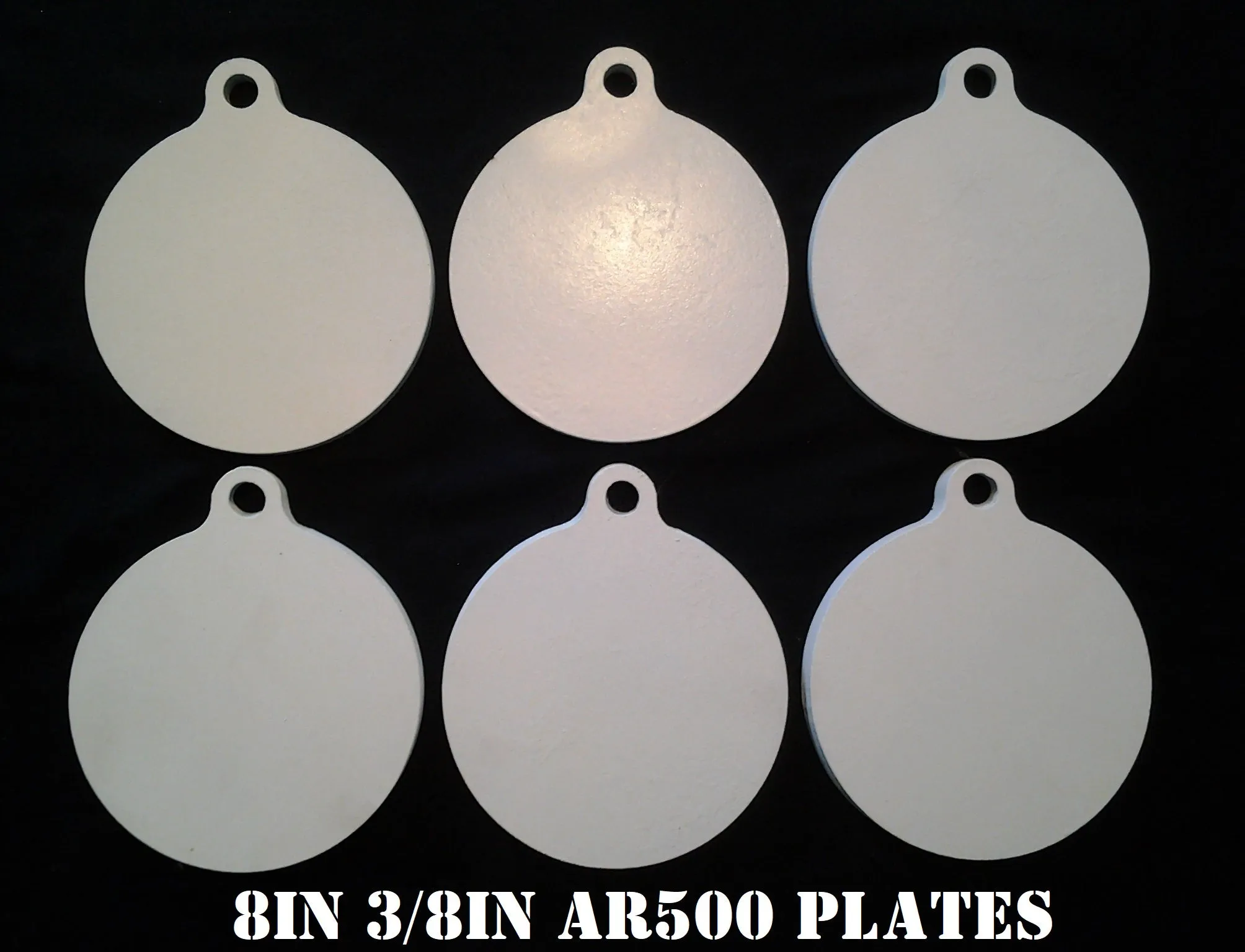 Magnum Target 8 in. AR500 Gong/Hanger Shooting Target - 3/8 Thk Pistol & Rifle Target - 6pc. Steel Target Set - H86WEAR500