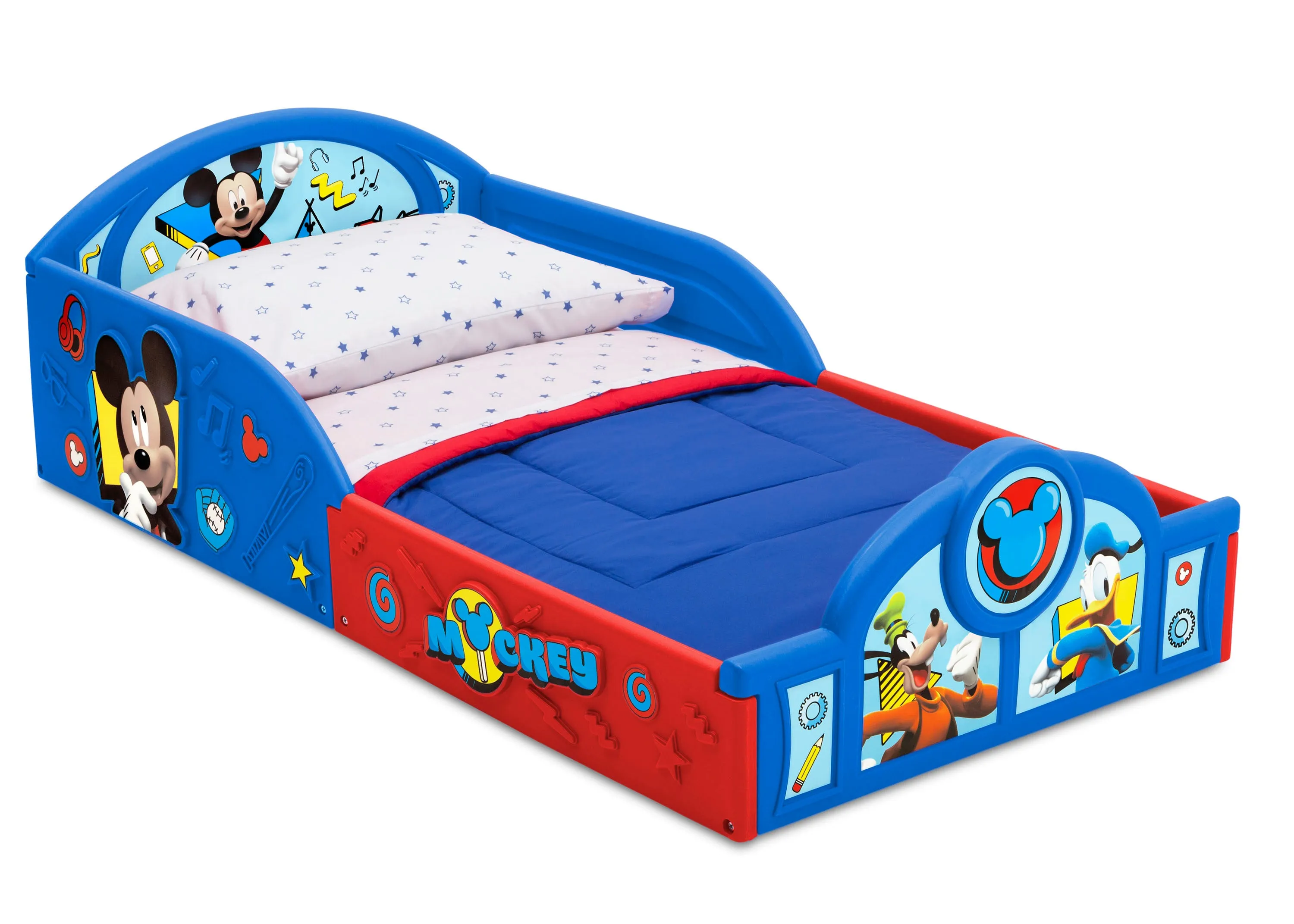 Mickey Mouse 4-Piece Room-in-a-Box Bedroom Set - Includes Toddler Bed, Toy Bin & Desk with Chair