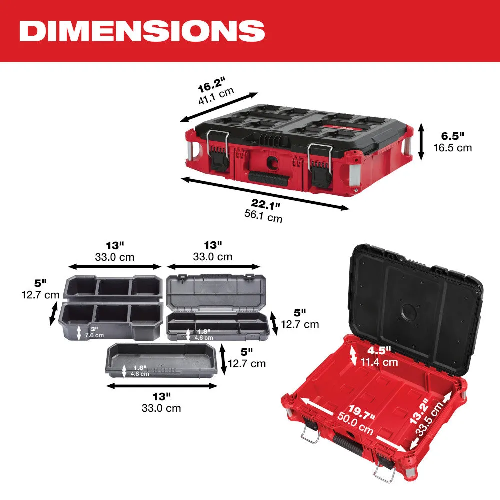 Milwaukee 48-22-84KIT2 PACKOUT 3 Piece Tool Box Bundle w/ Organizer