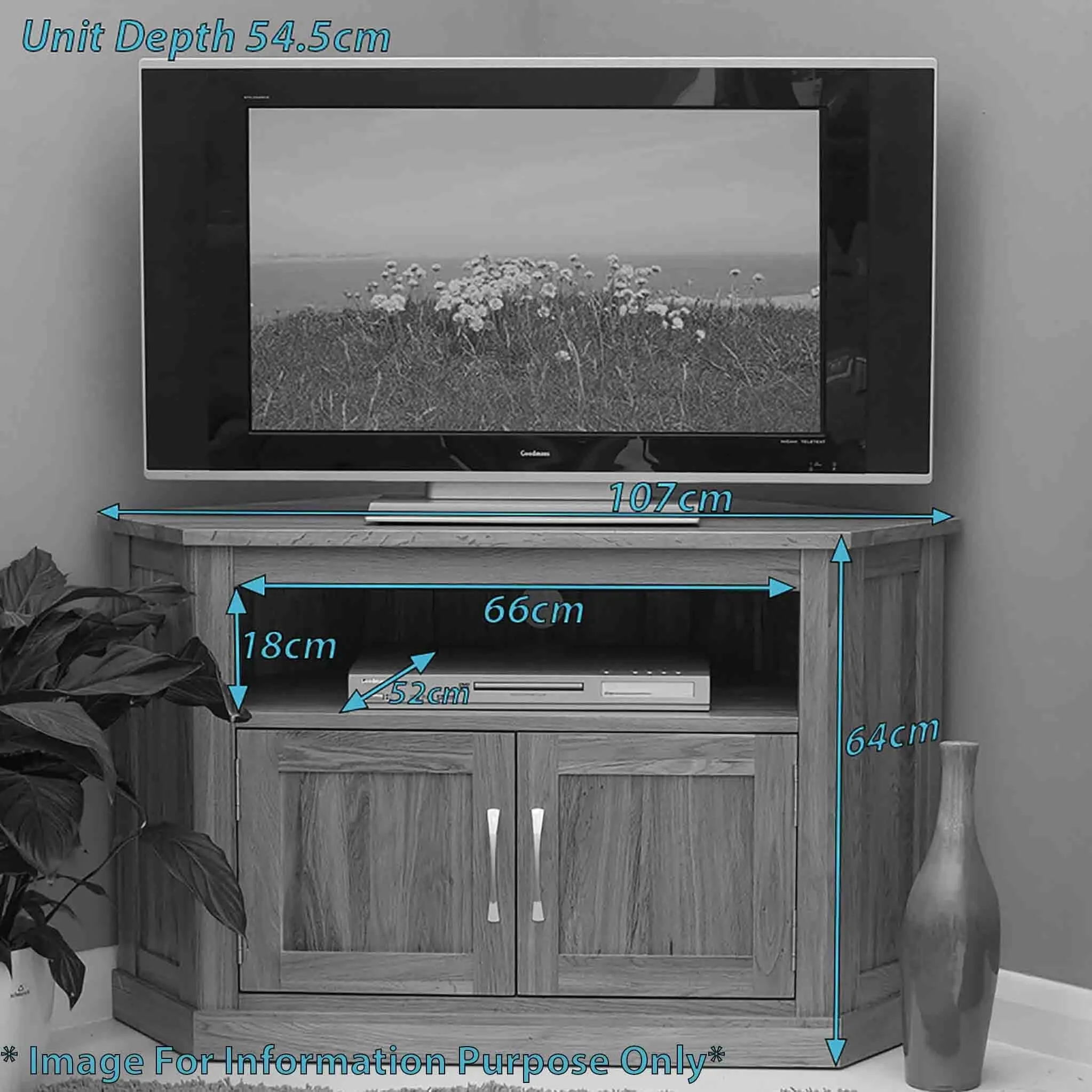 Mobel Oak Corner TV Stand