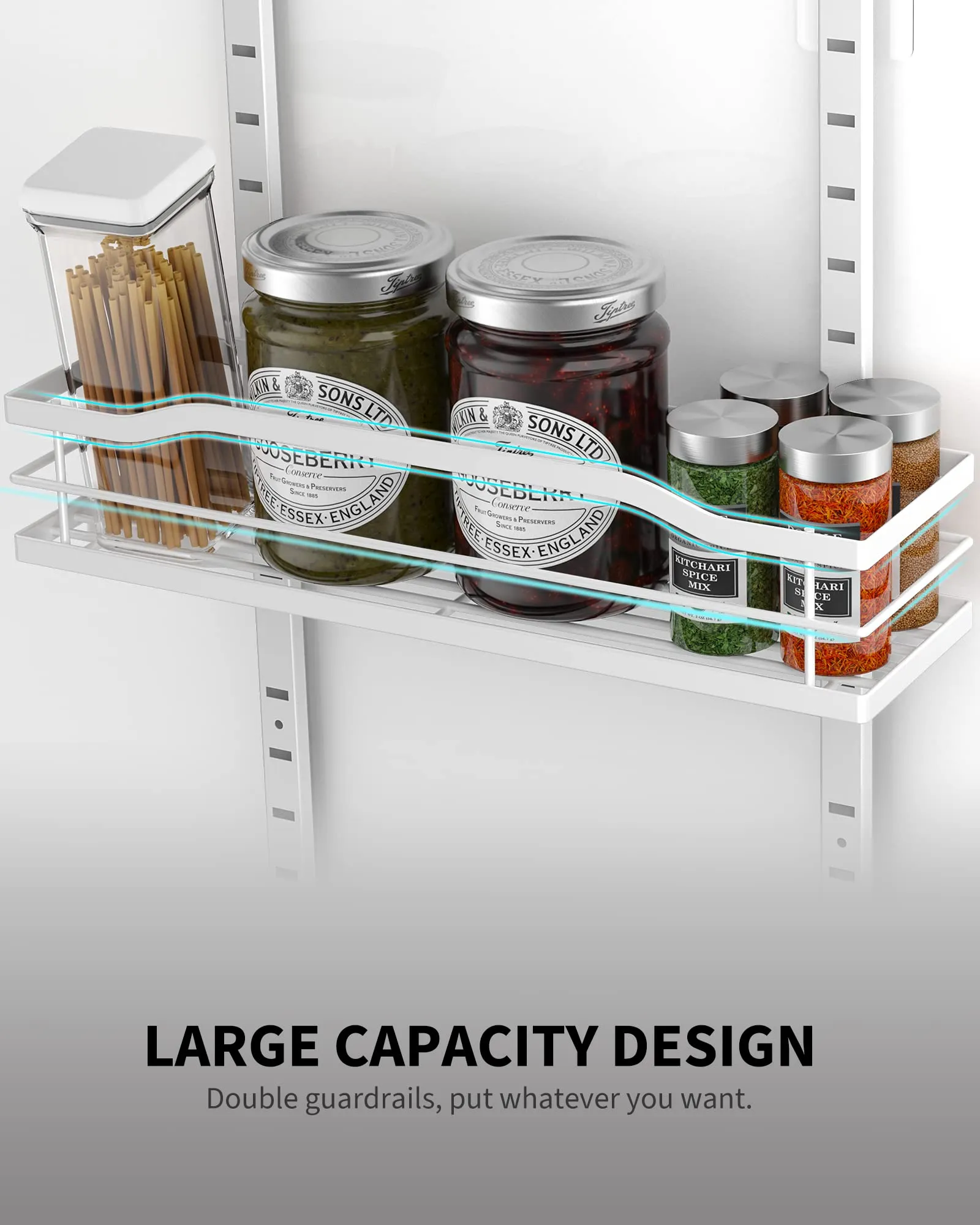 Moforoco White 9-Tier Over The Door Pantry Organizer, Pantry Organization And Storage, Metal Hanging Spice Rack Shelves Door, Home & Kitchen Essentials, Laundry Room Bathroom Organization