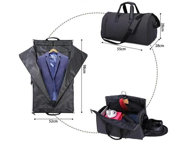 MROYALE™ Men's 2-in-1 Garment   Duffel Weekend Travel Bag