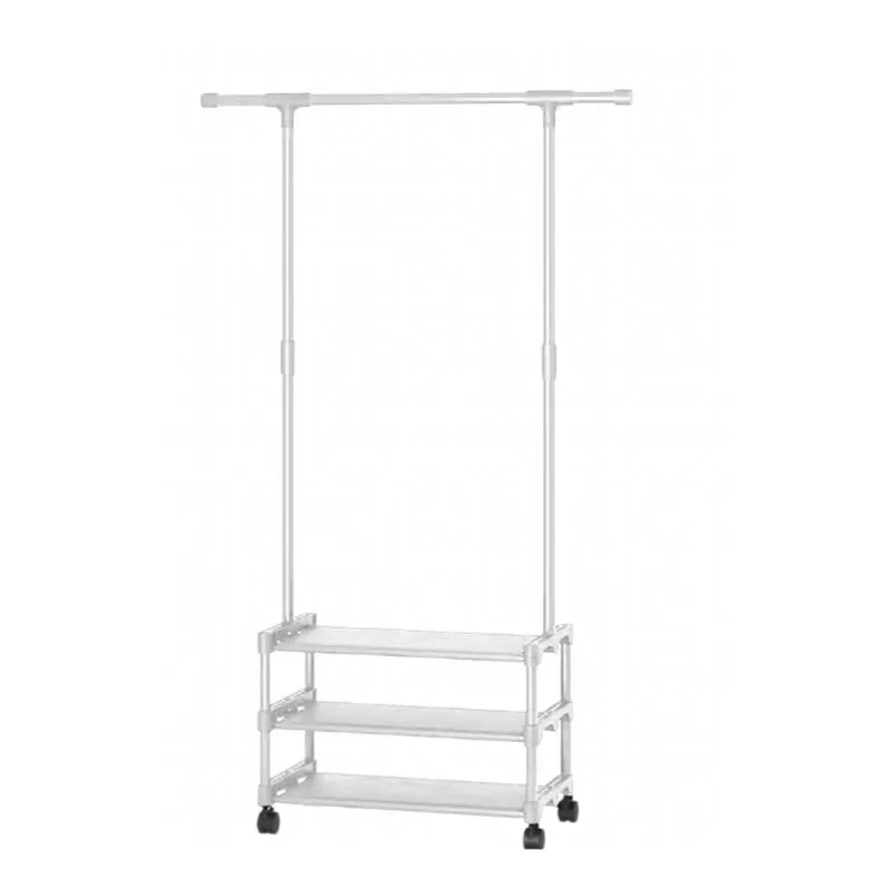 Multifunctional Clothes Rail With Three Shoe Rack On Wheels F49-8-995