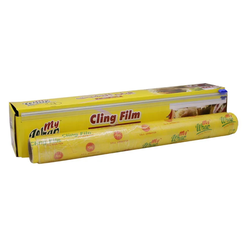 My Wrap Cling Film Plastic Food Wrap Thin Roll With Slide Blade Cutter 17Inch