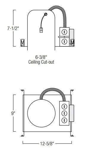 Nora NHM2-625 6" Marquise II Non-IC Air-Tight New Construction Housing, Emergency