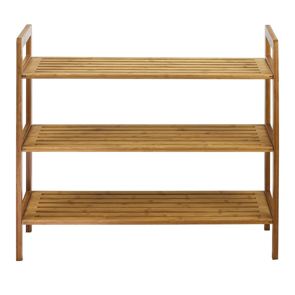 Oceanstar 3-Tier HPL Bamboo Shoe Rack, Natural