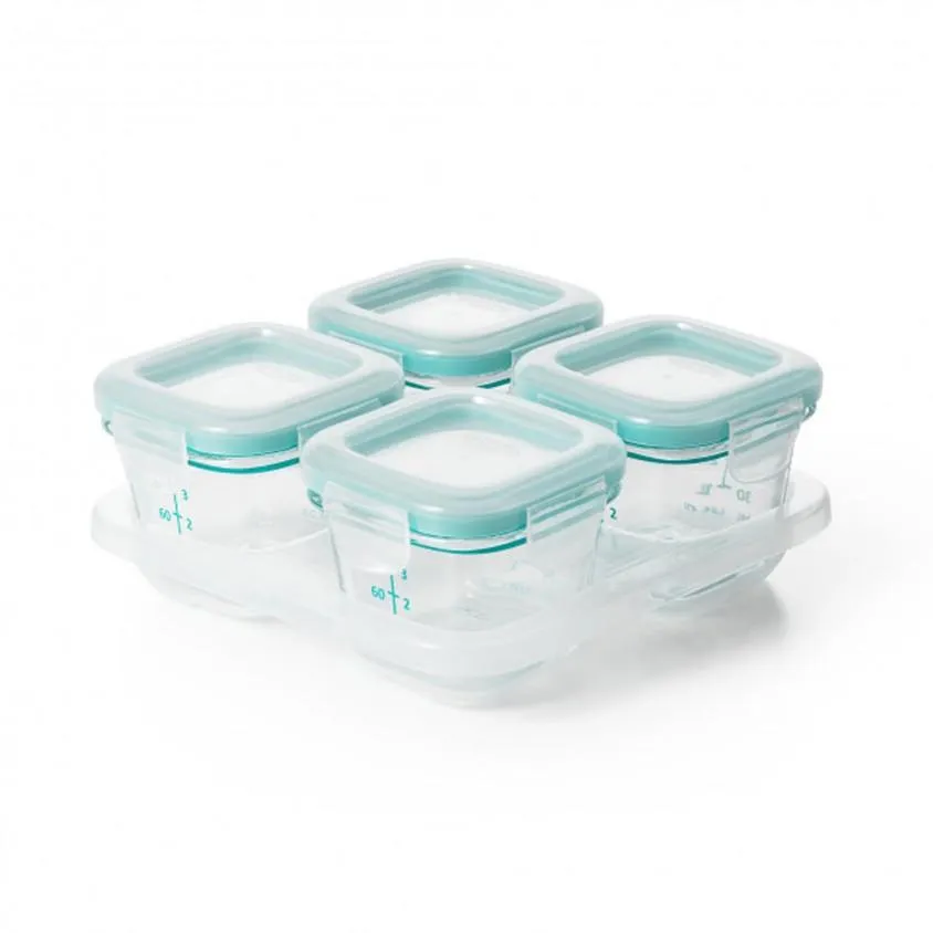 Oxo Tot four-part set of frozen Boxes glass 4x120ml - Teal