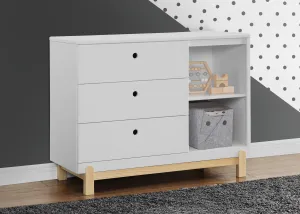 Poppy 3 Drawer Dresser with Cubbies and Interlocking Drawers