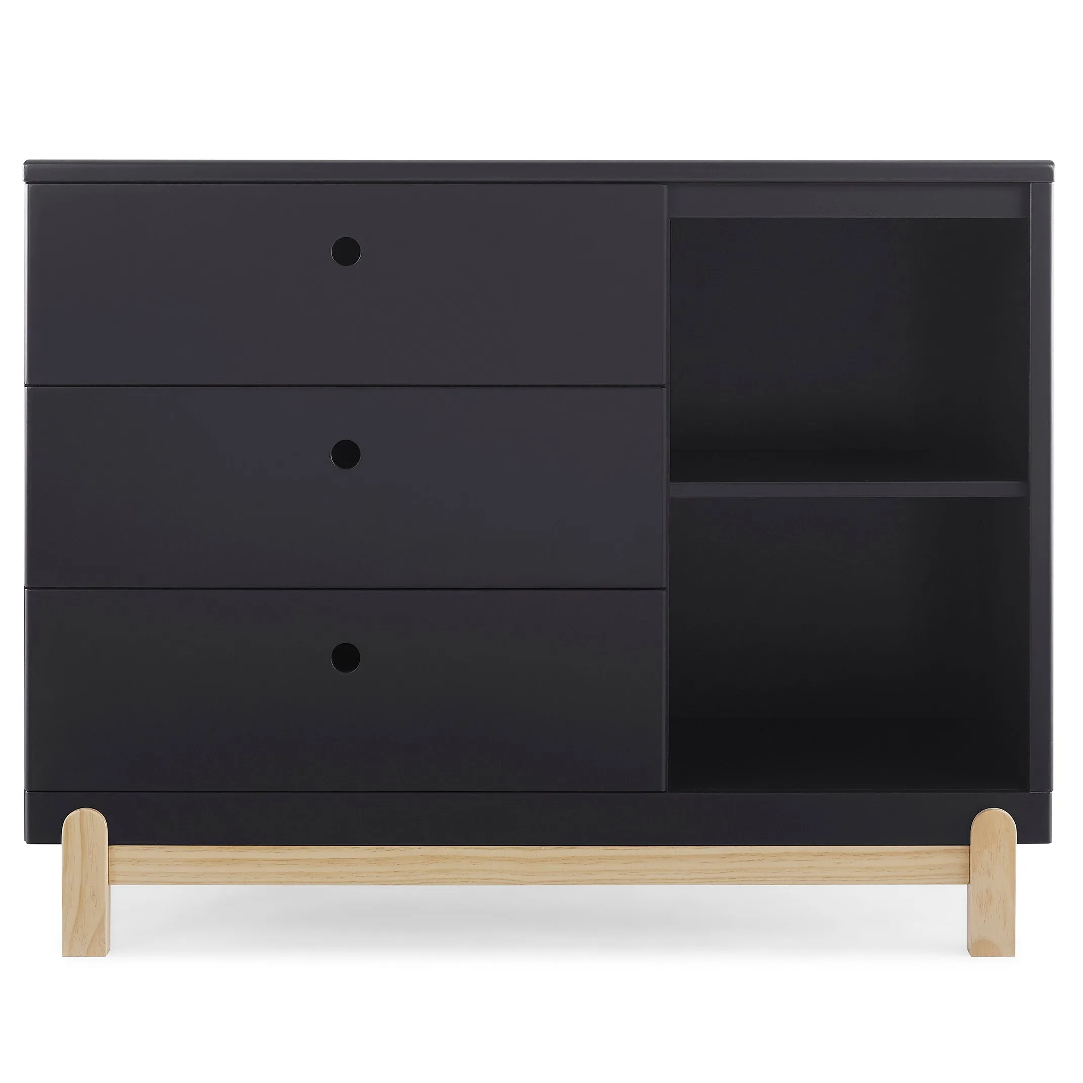 Poppy 3 Drawer Dresser with Cubbies and Interlocking Drawers