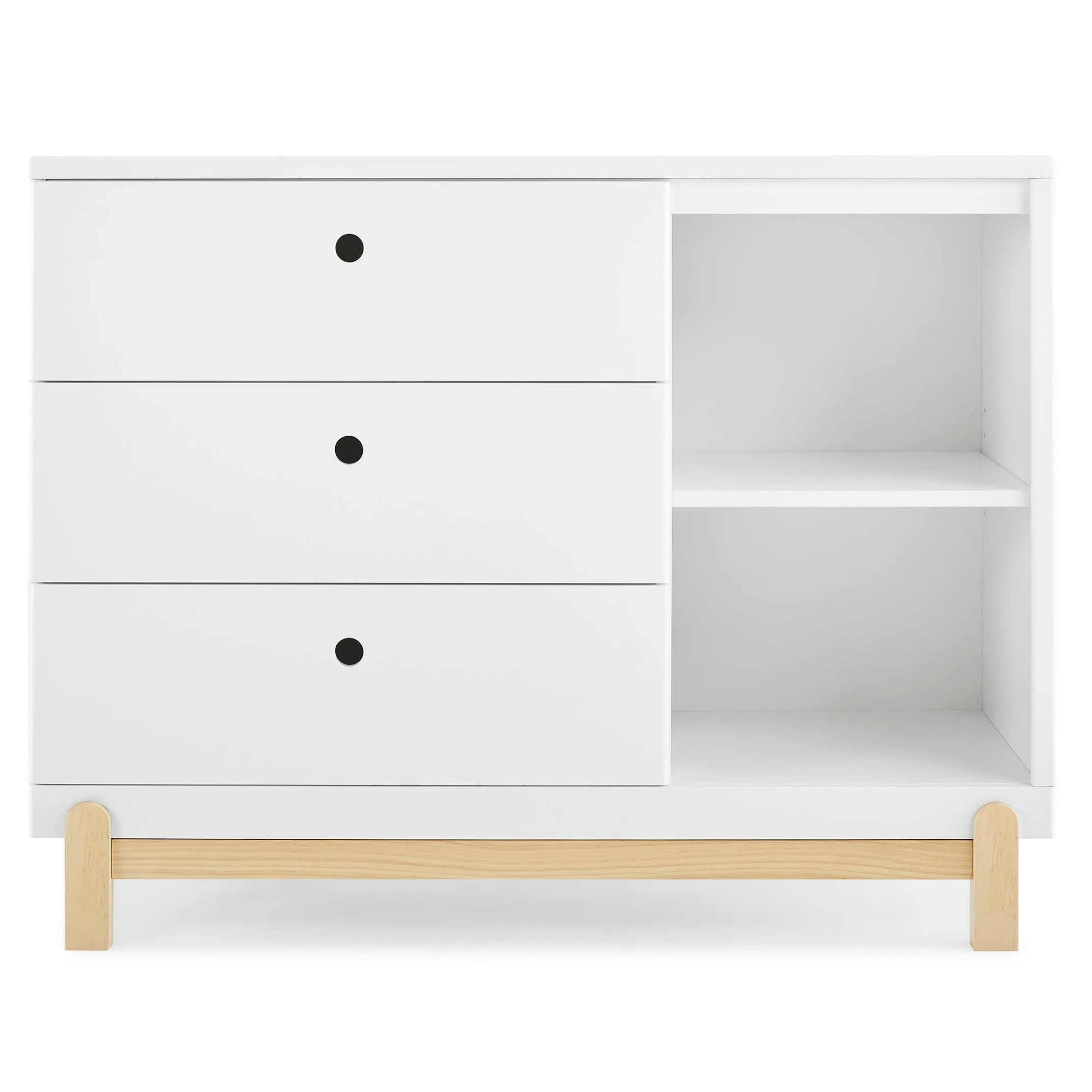 Poppy 3 Drawer Dresser with Cubbies and Interlocking Drawers