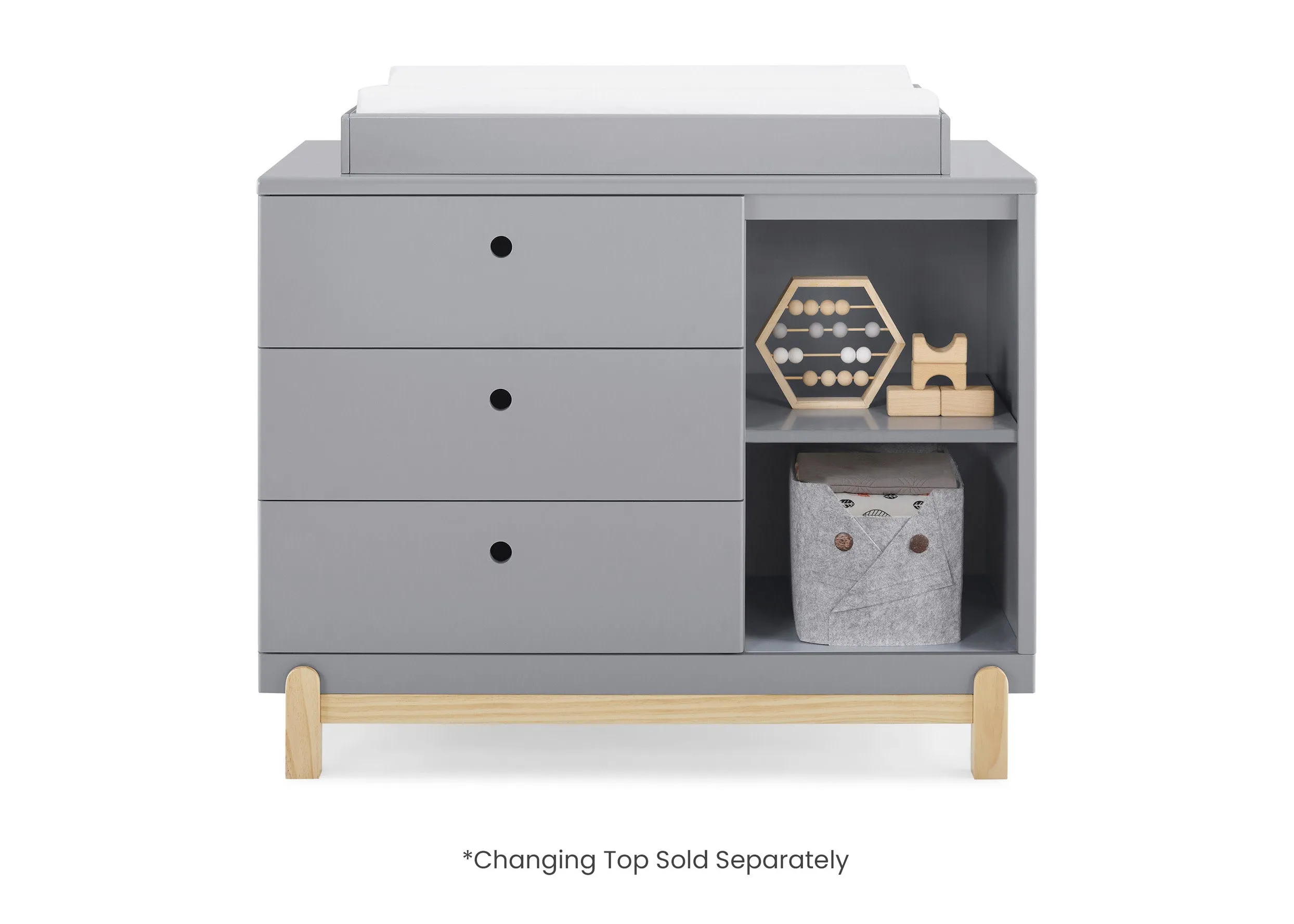 Poppy 3 Drawer Dresser with Cubbies