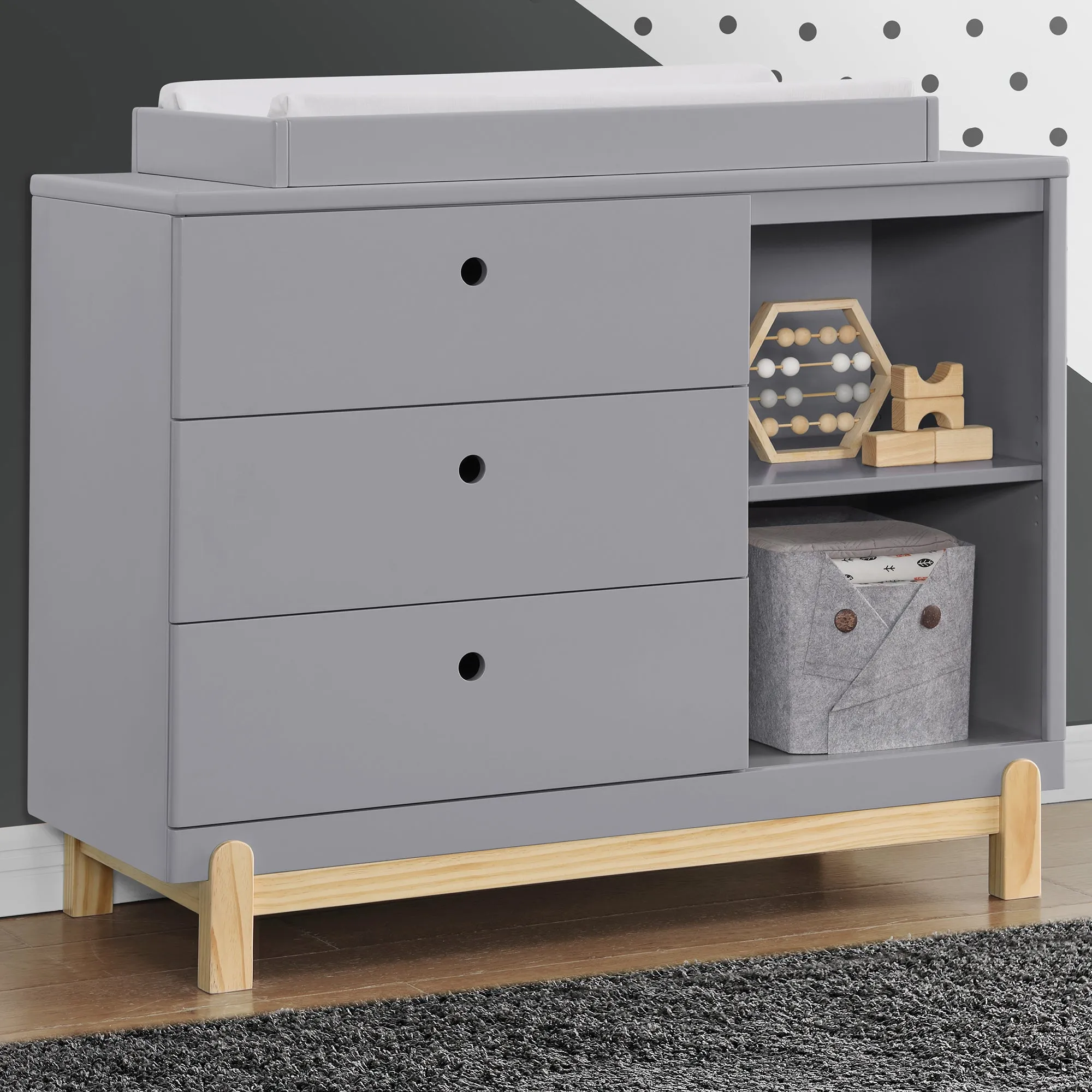 Poppy 3 Drawer Dresser with Cubbies