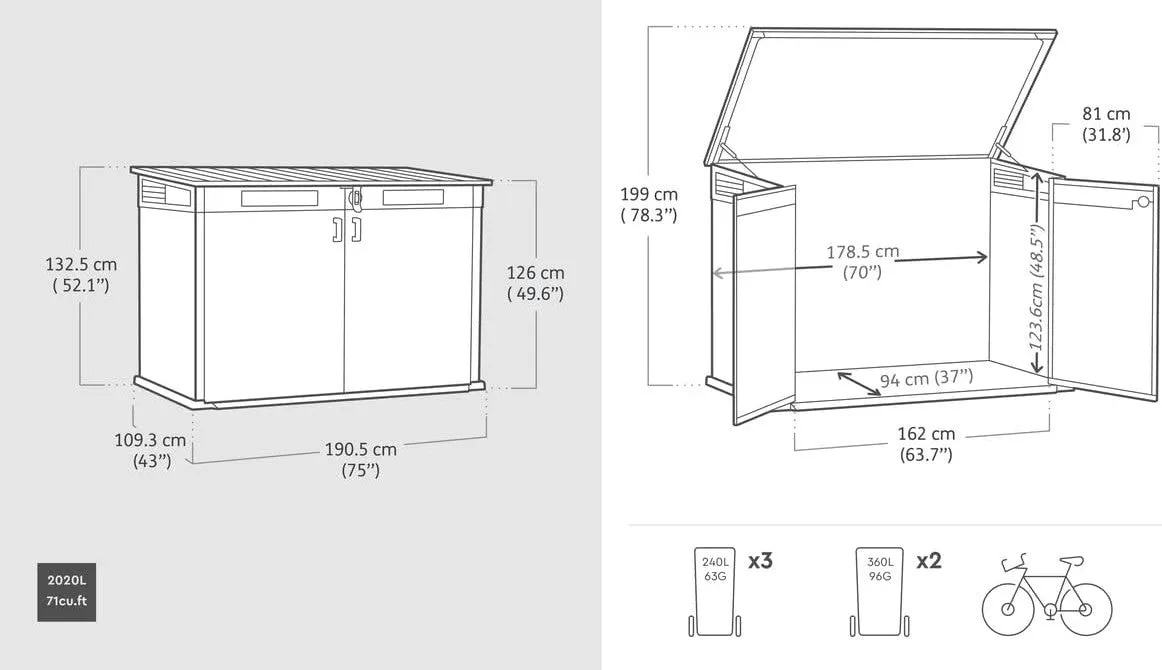 PRE ORDER: DEC. - Keter Cortina Mega Shed 2020L