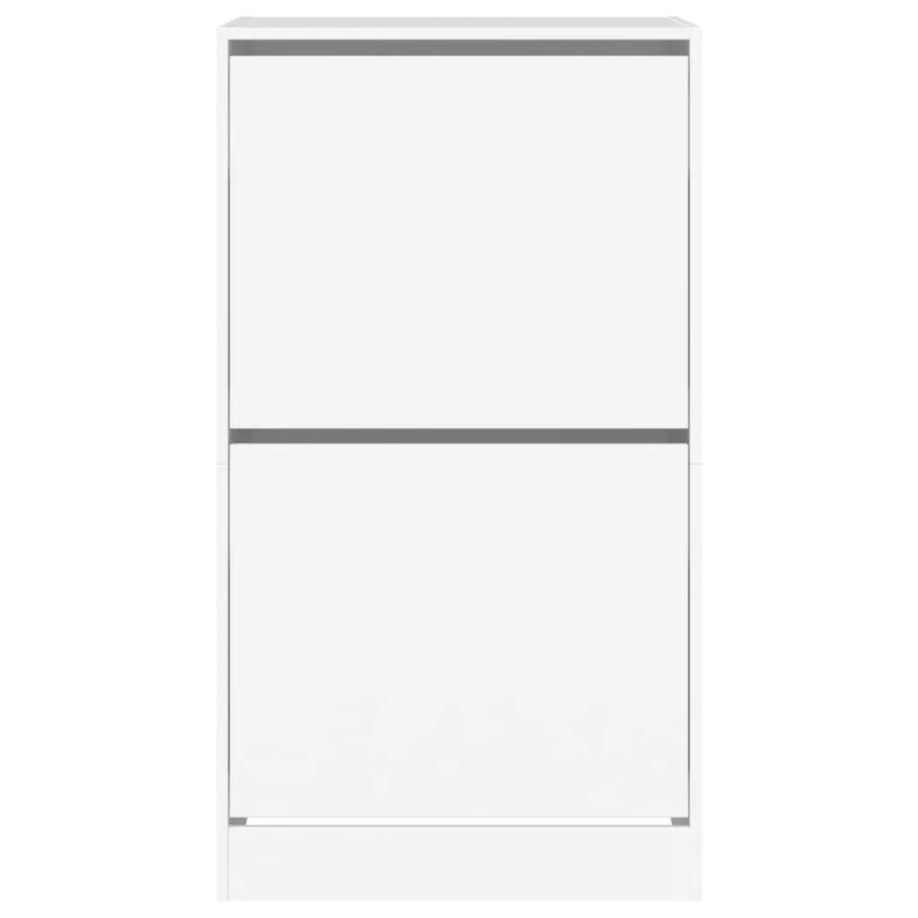 Shoe Cabinet with 2 Flip-Drawers White 60x42x108 cm