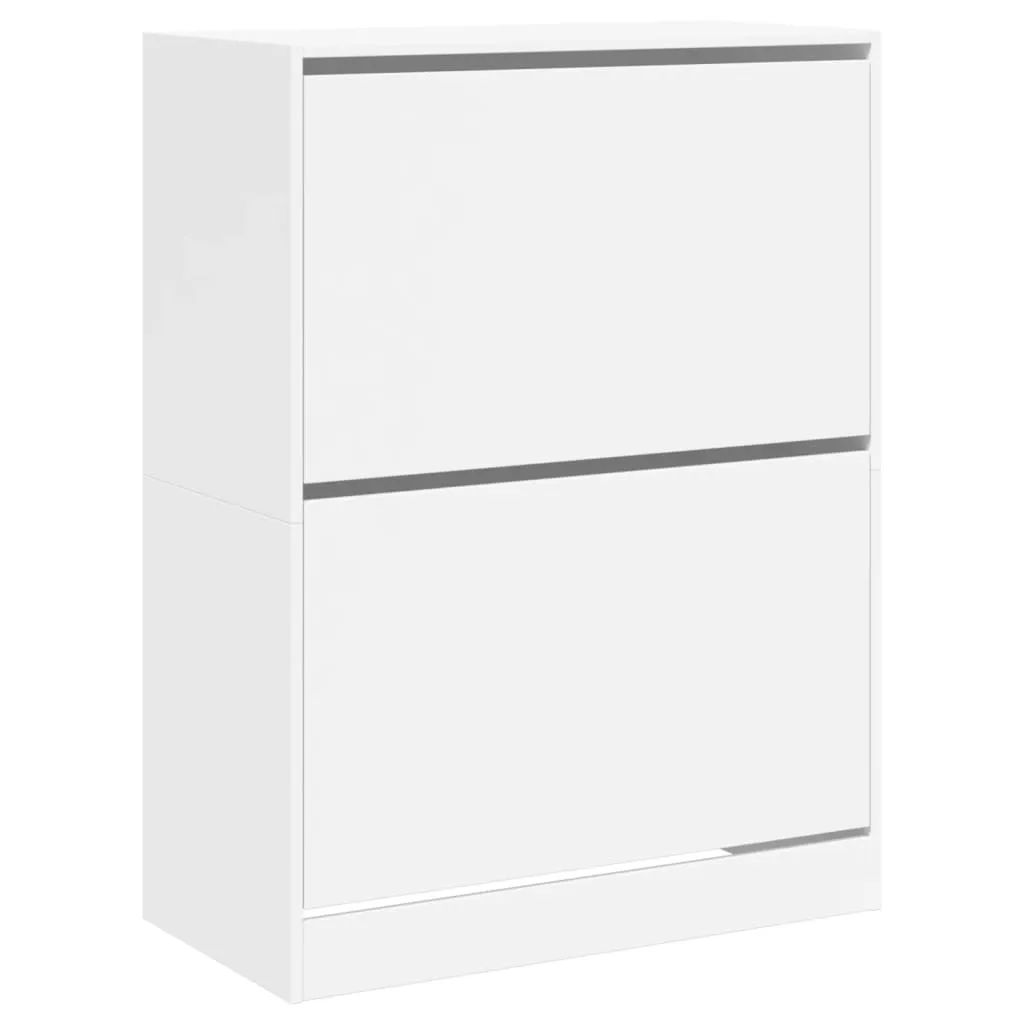 Shoe Cabinet with 2 Flip-Drawers White 80x42x108 cm