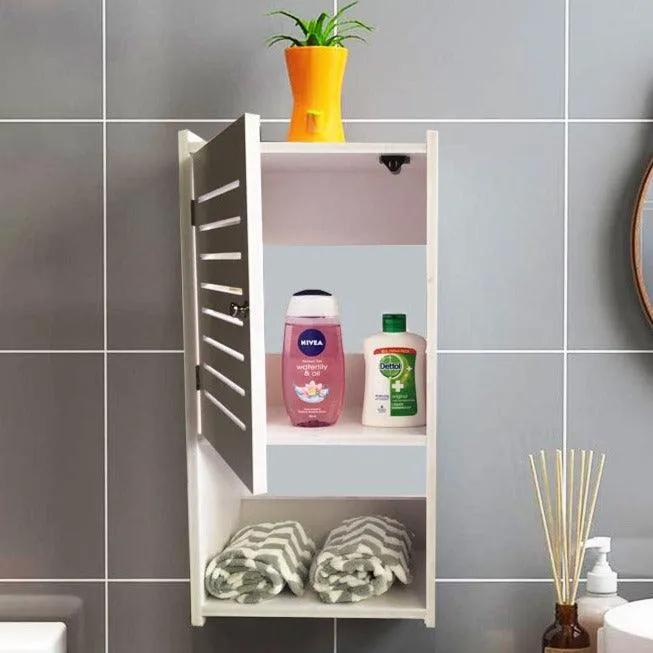 Small & Classy Modern White PVC Wall Mounted Cabinet For Bathroom