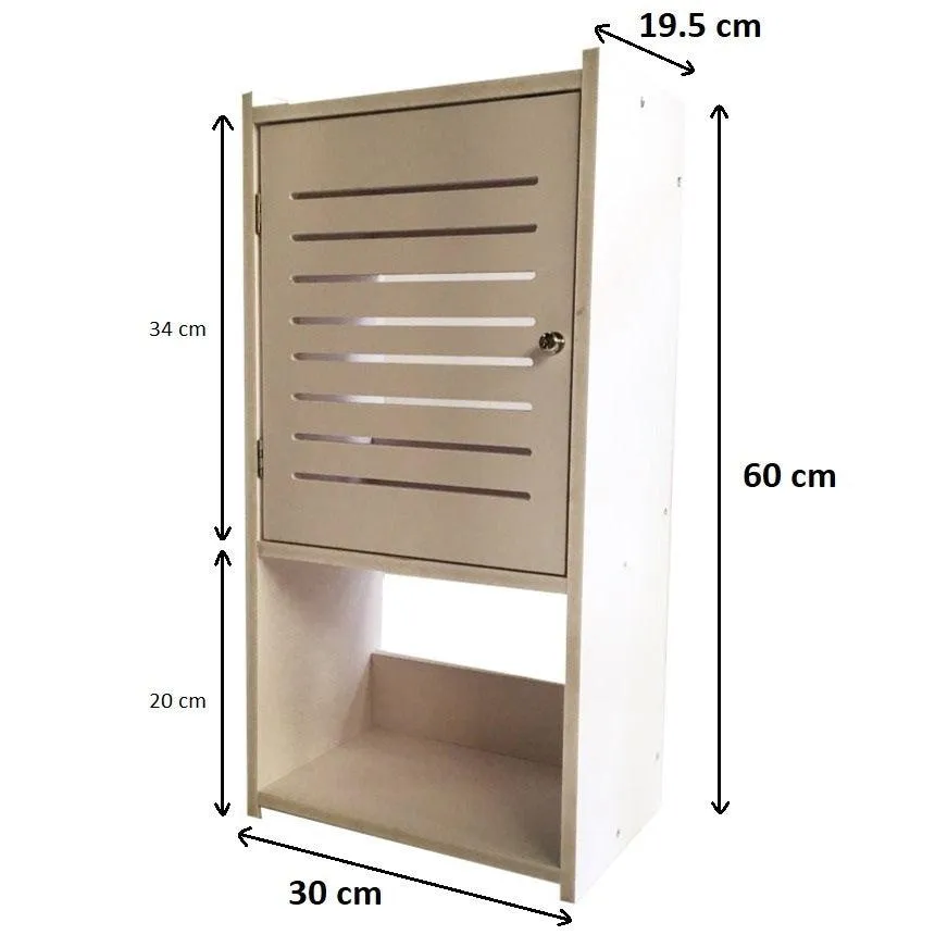 Small & Classy Modern White PVC Wall Mounted Cabinet For Bathroom