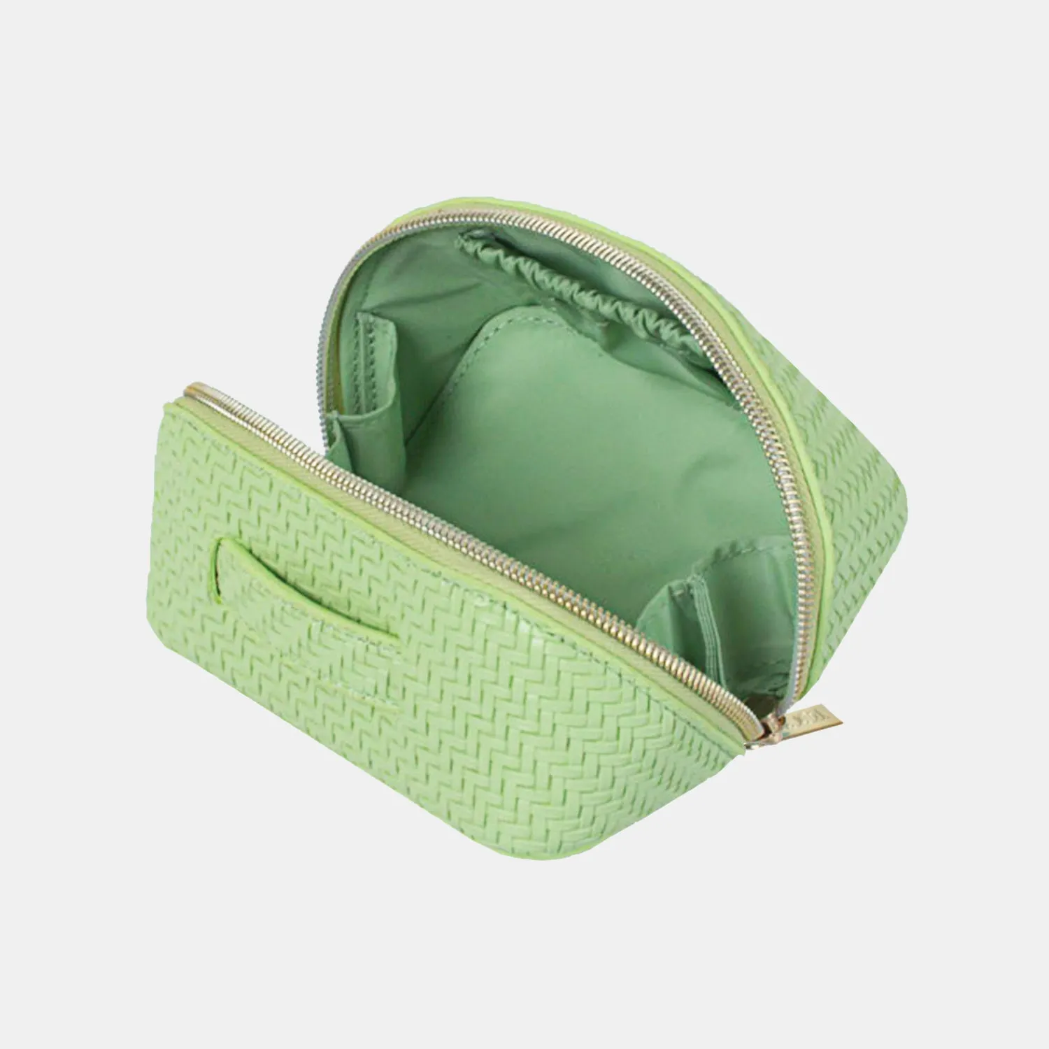 Small Beauty Bag - Herringbone Pistachio