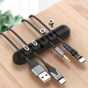 Soft Silicone Magnetic Cable Holder (Cable Management of USB, Power, etc)