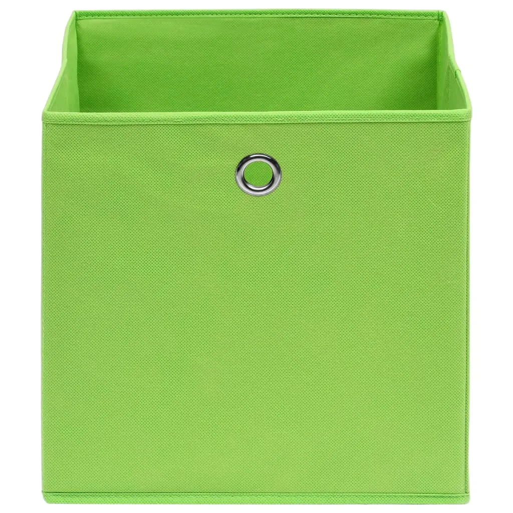 Storage Boxes 10 pcs Green 32x32x32 cm Fabric