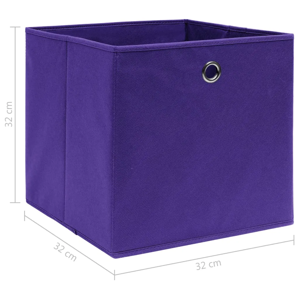 Storage Boxes 10 pcs Purple 32x32x32 cm Fabric