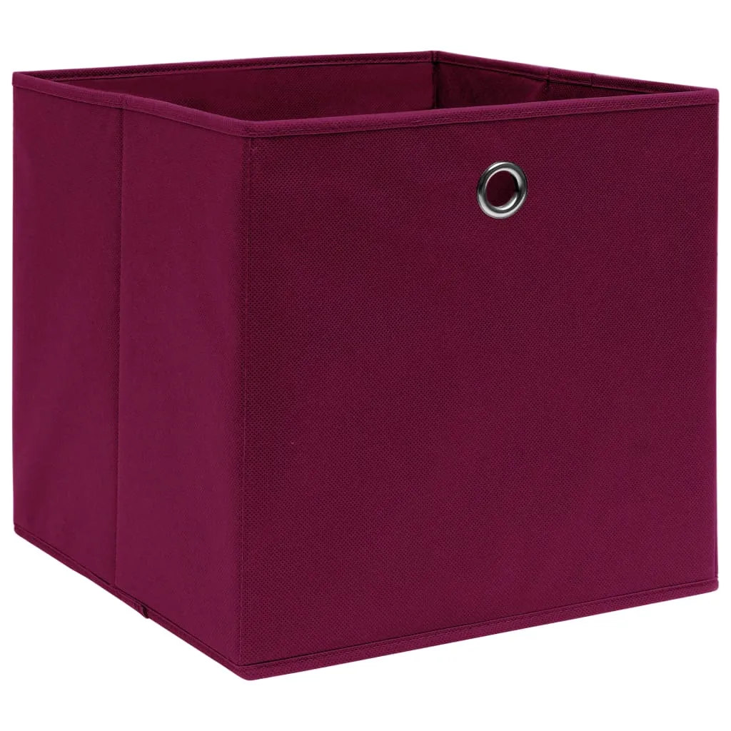 Storage Boxes 4 pcs Dark Red 32x32x32 cm Fabric