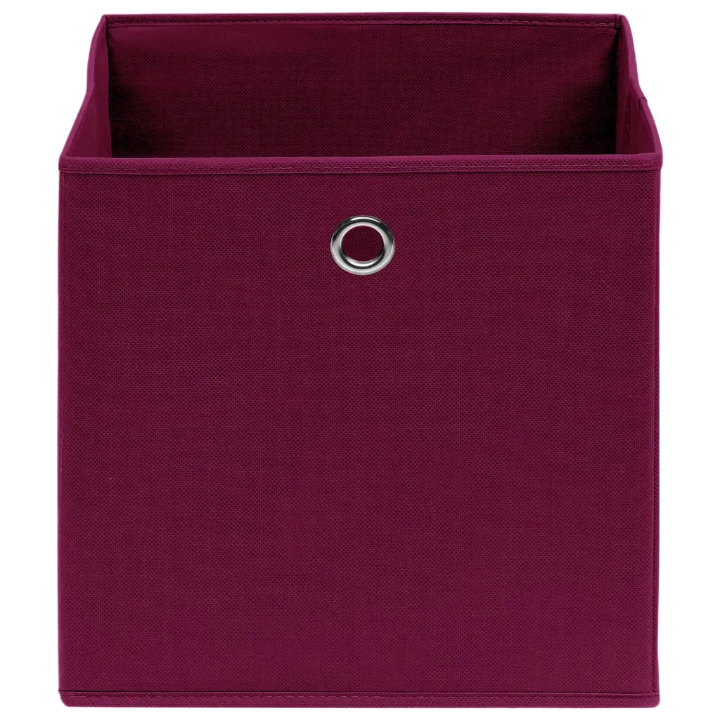 Storage Boxes 4 pcs Dark Red 32x32x32 cm Fabric