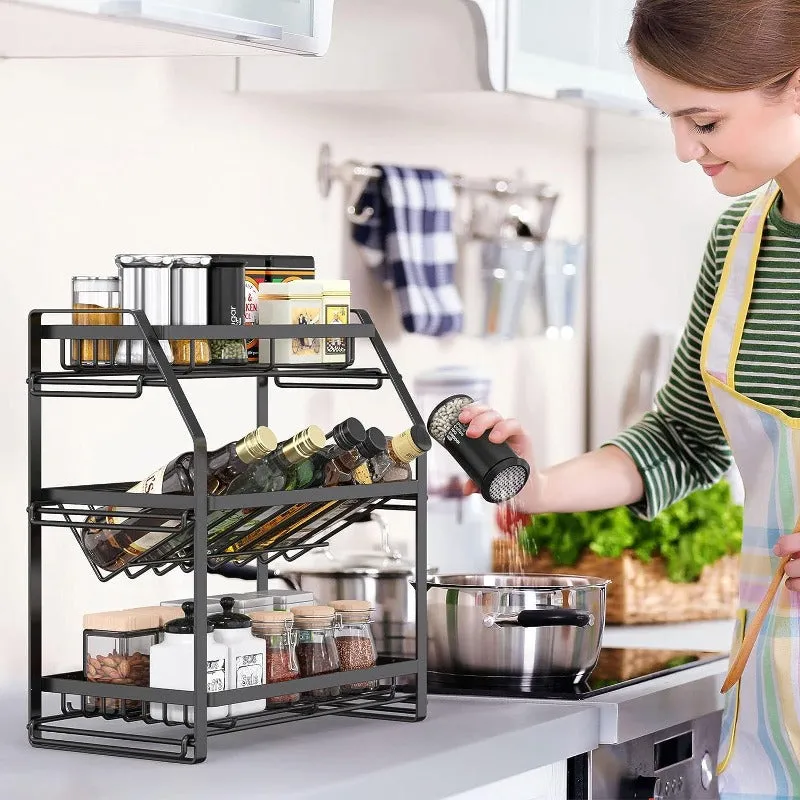 Versatile 3-Tier Spice Rack Organizer