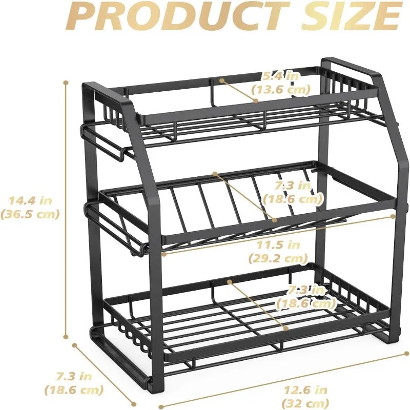 Versatile 3-Tier Spice Rack Organizer