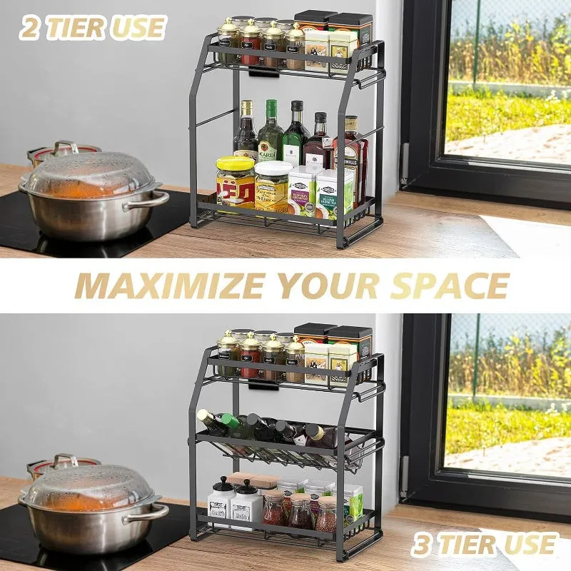 Versatile 3-Tier Spice Rack Organizer