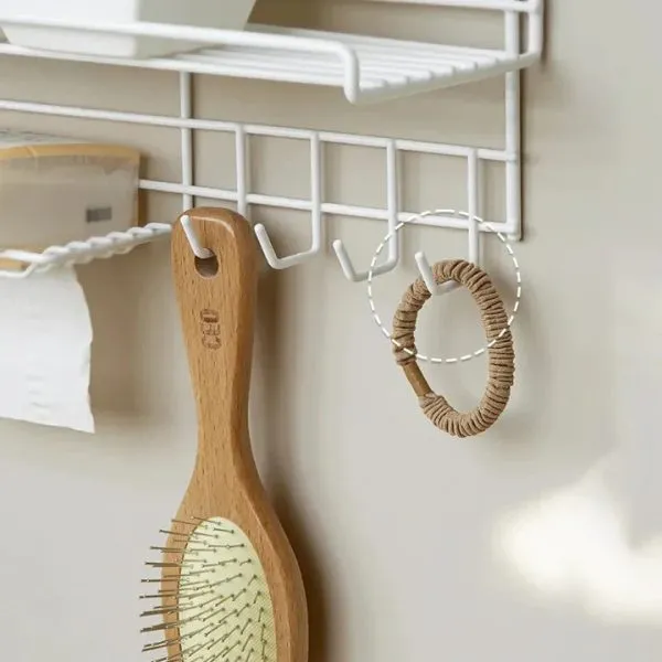 Wall Mounted Shelf With Hooks And Soap(5442) Holder