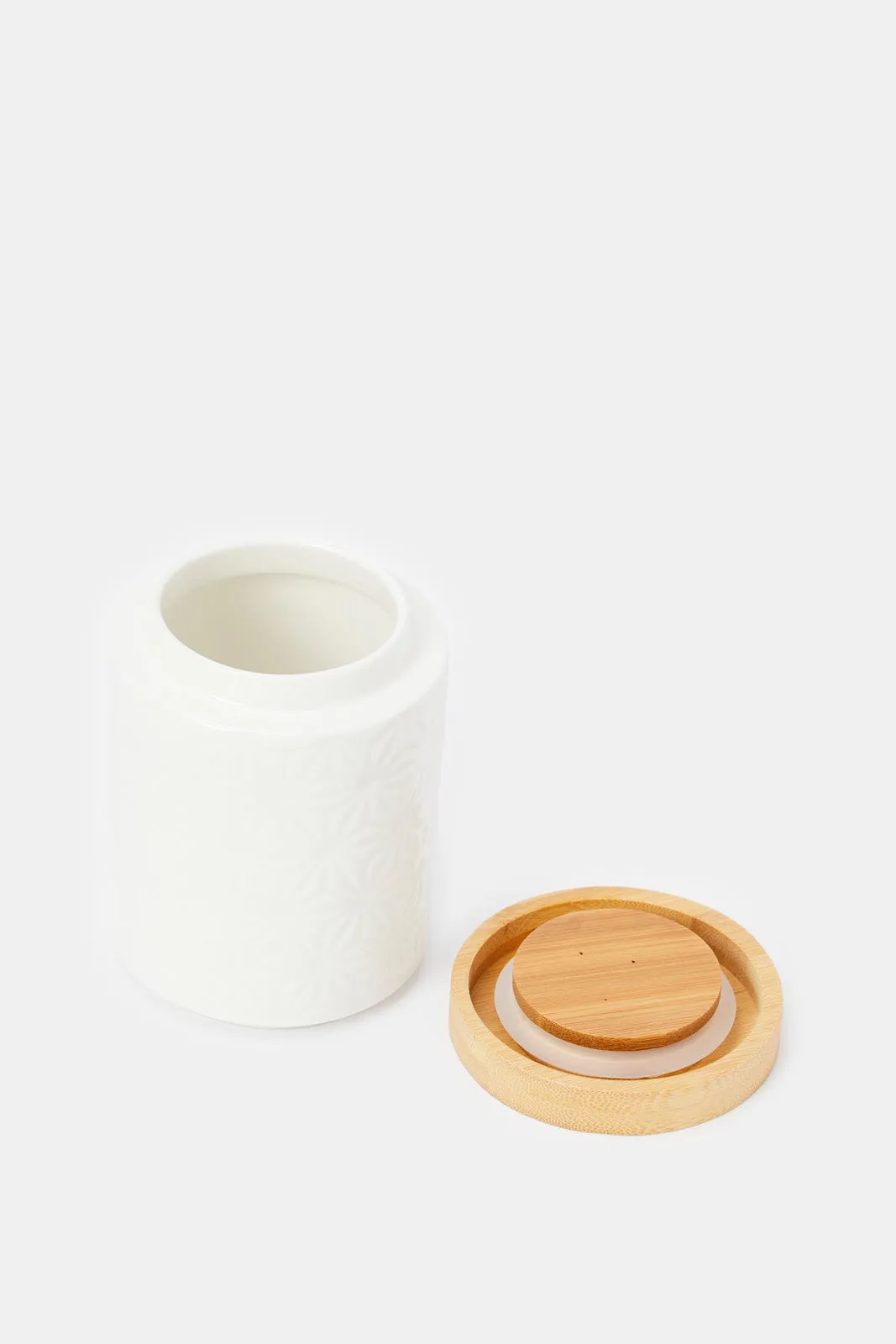 White Geometric Canister Set (6 Piece)