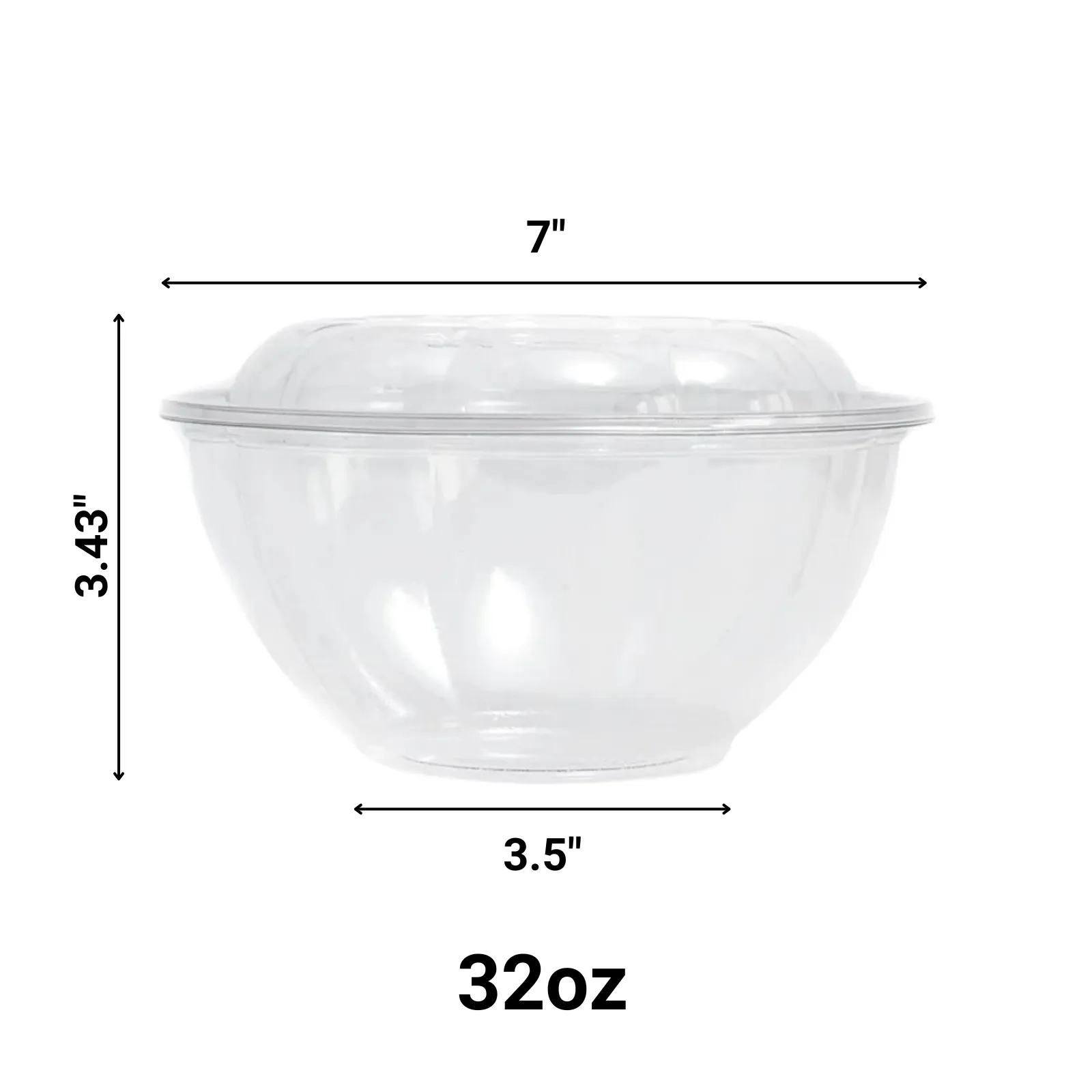 *WHOLESALE* 32oz. Rose / Salad Bowls To-Go Containers with lids | 150 ct/case