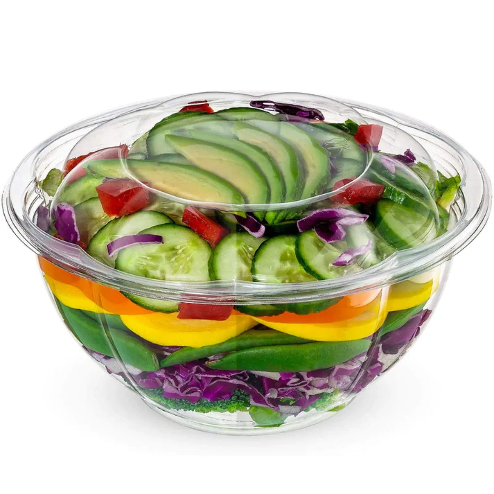 *WHOLESALE* 32oz. Rose / Salad Bowls To-Go Containers with lids | 150 ct/case