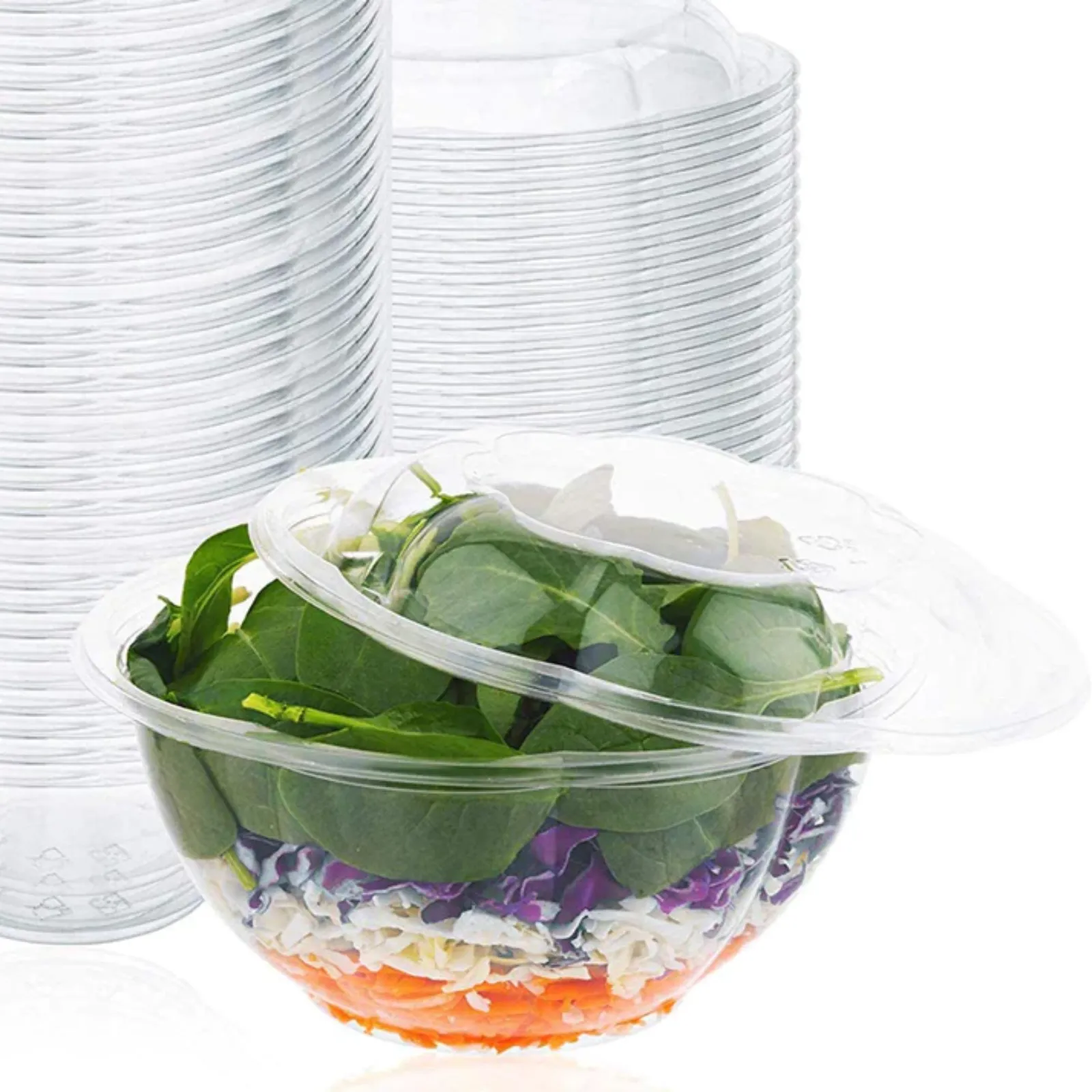 *WHOLESALE* 32oz. Rose / Salad Bowls To-Go Containers with lids | 150 ct/case