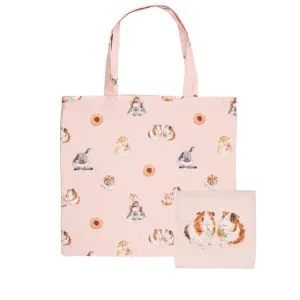 Wrendale Piggy in the Middle Rabbit & Guinea Pig Foldable Shopper Bag