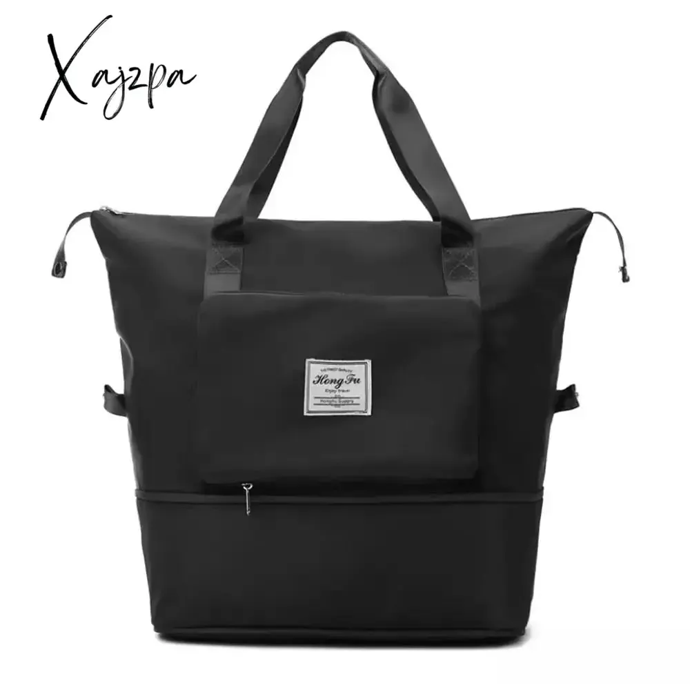 Xajzpa - Large Capacity Folding Travel Bags Waterproof Luggage Tote Handbag Travel Duffle Bag Yoga Sport Storage Shoulder Bag For Women