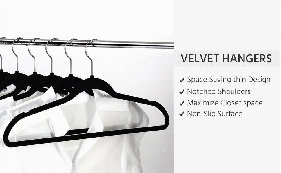 Yaheetech Velvet Hangers Black