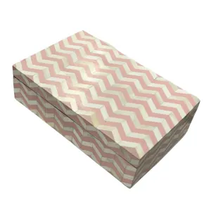 Zig Zag Bone Inlay Box | Pale Pink